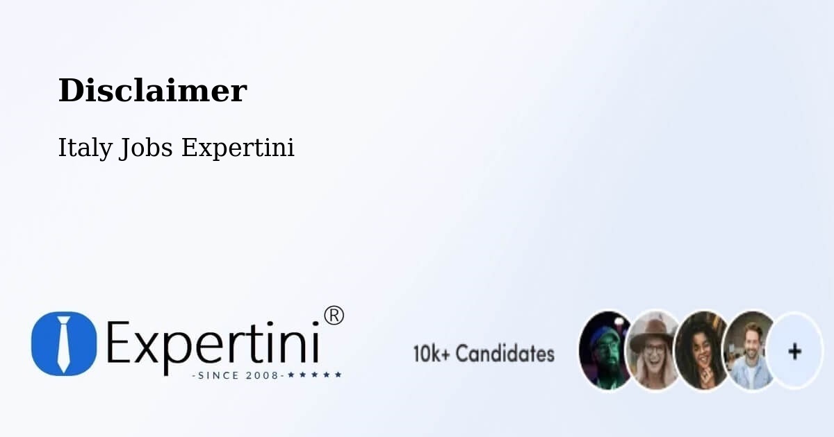 Disclaimer – Cona - Italy Jobs Expertini