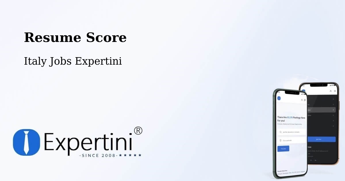 Resume Score & Job Description Match Tool – Cona - Italy Jobs Expertini